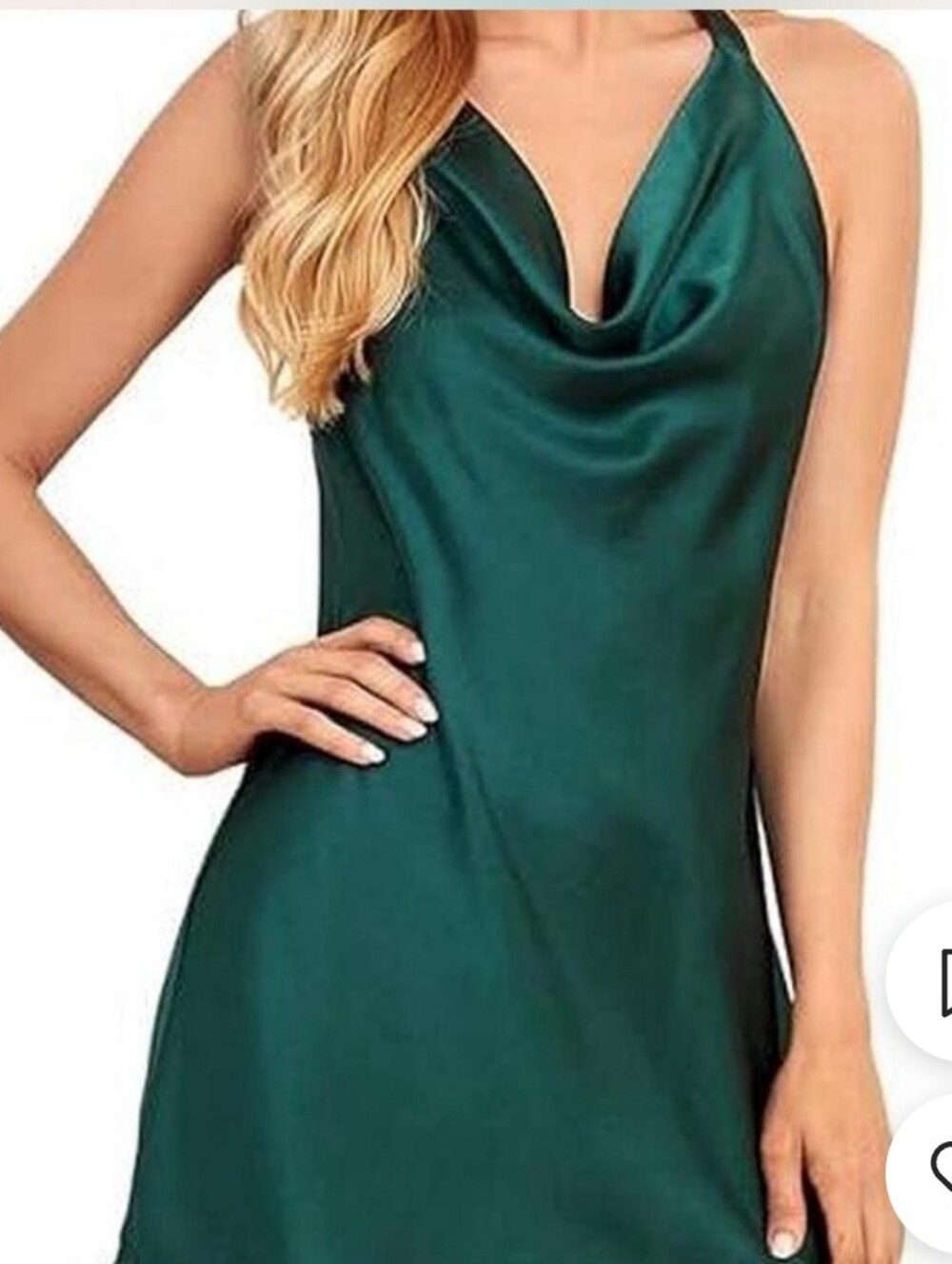 Altar'd State Black Satin Cowl Slip Dress. HAS SOME PILLING.